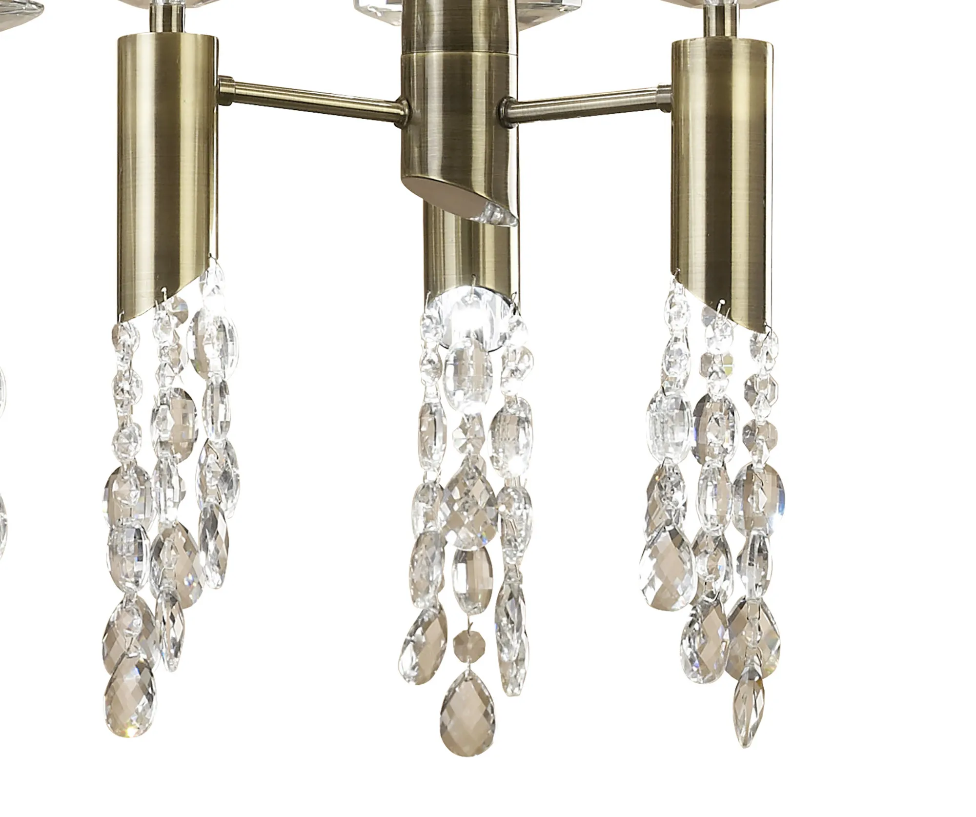 Tiffany AB Crystal Pendant 6+6 Light Antique Brass M3873  Mantra Tiffany Antique Brass-Soft Bronze